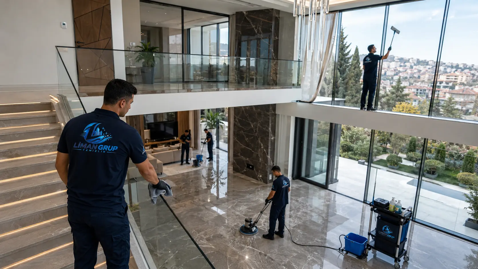Ankara Villa Temizliği Rehberi: Kat, Cam ve Detay Planı konulu Liman Grup Temizlik blog görseli
