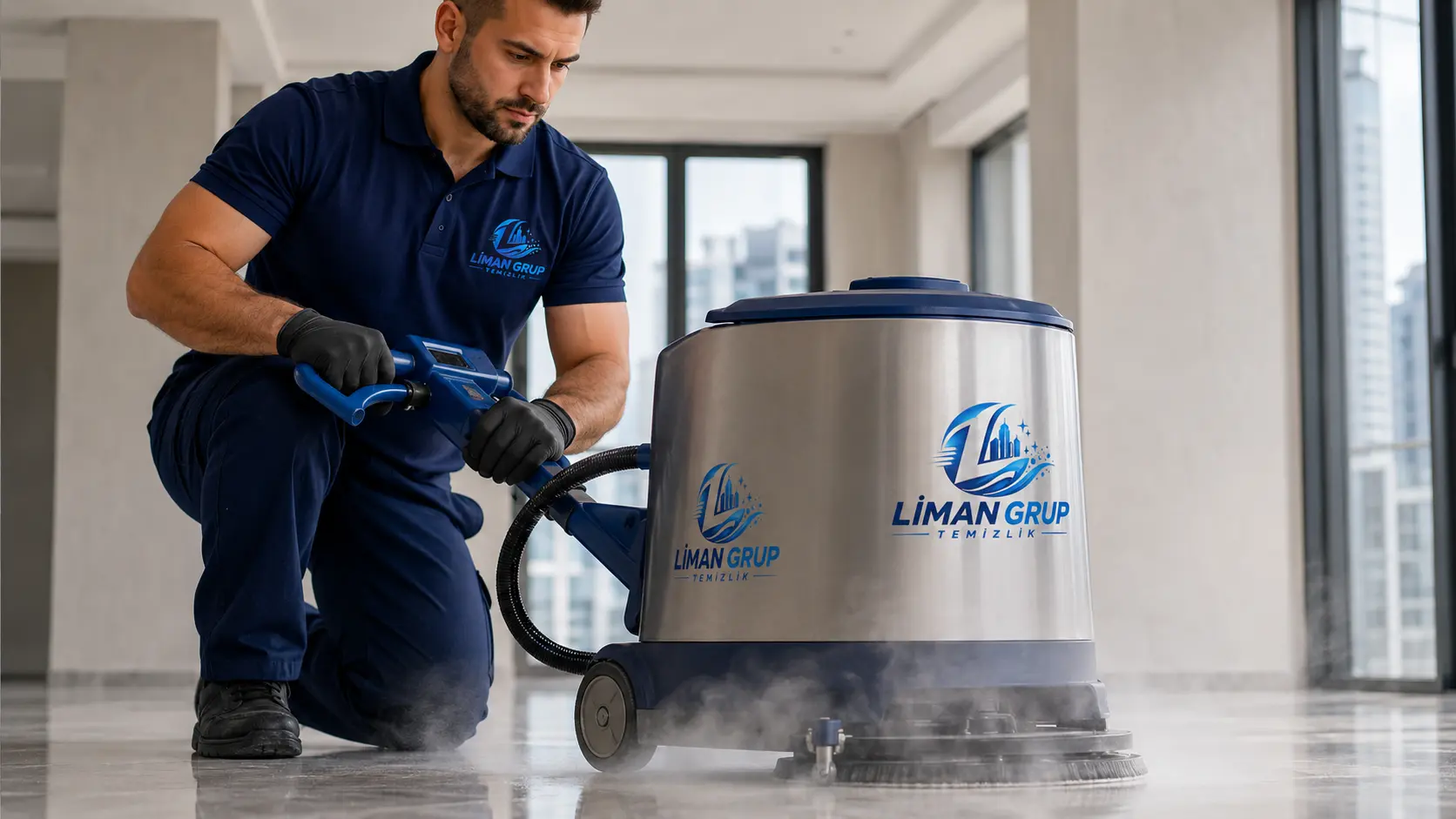Liman Grup Temizlik personelinin Ankara'da profesyonel inşaat sonrası boş daire temizliği yapması